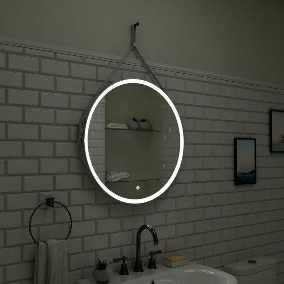 Зеркало Art&Max Milan Led 80 см AM-Mil-800-DS-F, белый ремень - 3 Зеркало Art&Max Milan Led 80 см AM-Mil-800-DS-F, белый ремень фото 3