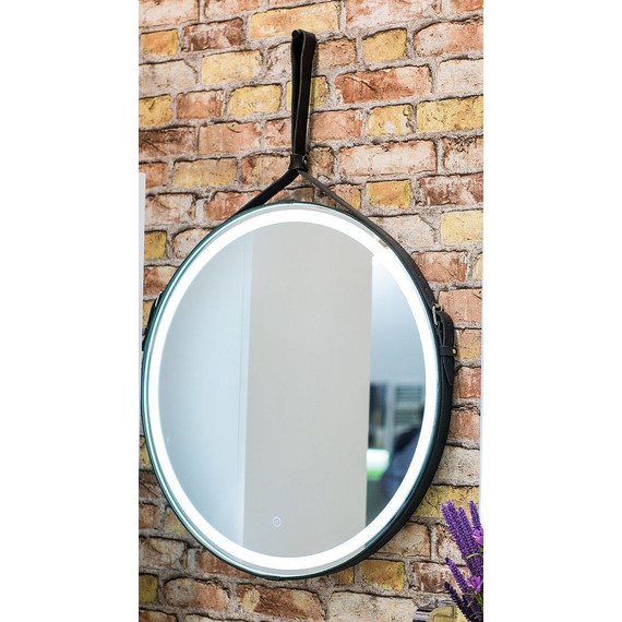 Зеркало Art&Max Milan Led 80 см AM-Mil-800-DS-F-Nero, черный ремень - 5 Зеркало Art&Max Milan Led 80 см AM-Mil-800-DS-F-Nero, черный ремень фото 5