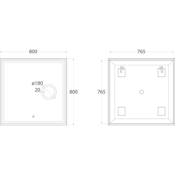 Зеркало Art&Max Monza Led 80 см AM-Mon-800-800-DS-F фото 4
