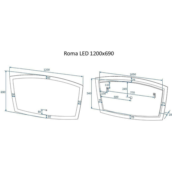 Зеркало Art&Max Roma Led 120 см AM-Rom-1200-700-DS-F фото 4