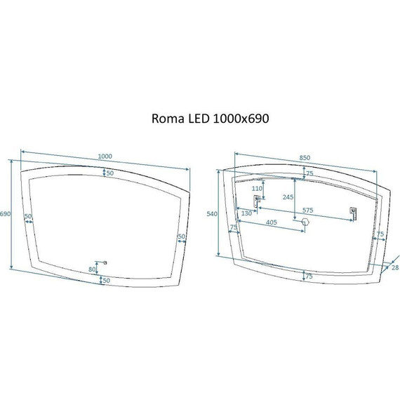 Зеркало Art&Max Roma Led 100 см AM-Rom-1000-700-DS-F - 4 Зеркало Art&Max Roma Led 100 см AM-Rom-1000-700-DS-F фото 4
