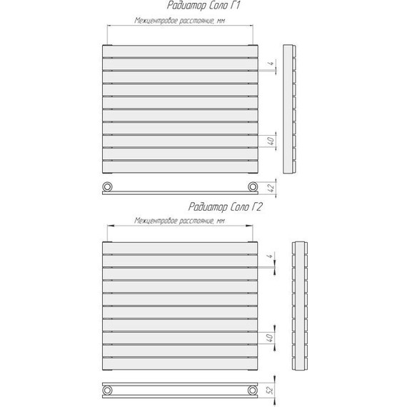 Радиатор KZTO Соло Г 1-2000-10 2030х440 мм (10 секций) фото 10