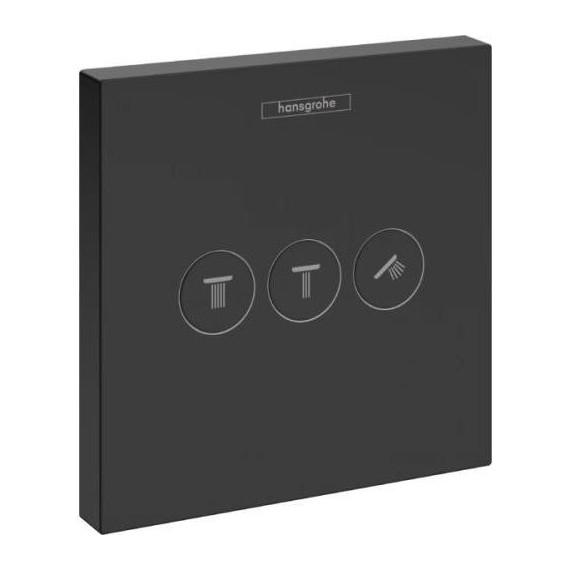 Переключатель потоков на три потребителя Hansgrohe Shower Select 15764670, черный матовый фото 