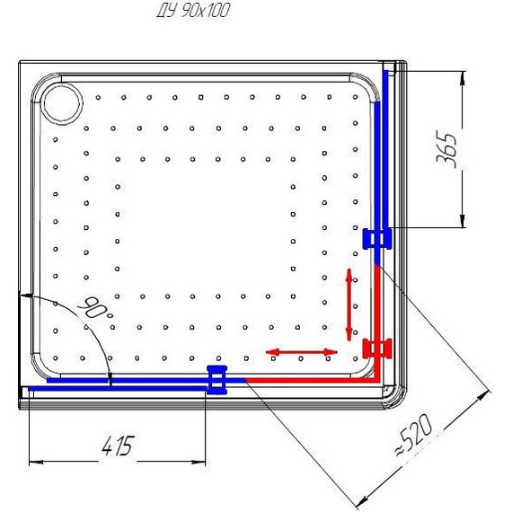 Душевое ограждение Радомир Дрим 100x90 см, белый/матовое фото 3