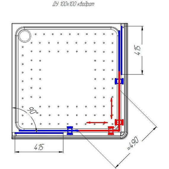 Душевое ограждение Радомир Дрим 100x100 см, белый/матовое - 3 Душевое ограждение Радомир Дрим 100x100 см, белый/матовое фото 3