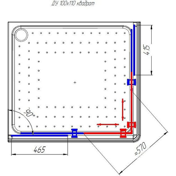 Душевое ограждение Радомир Дрим 110x100 см, белый/прозрачное фото 3