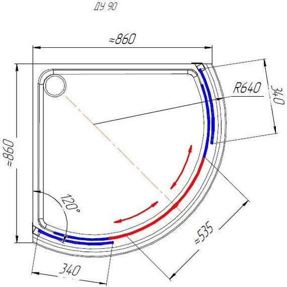Душевое ограждение Радомир Найт 90x90 см, белый/матовое фото 4