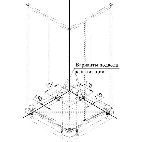 Душевое ограждение Радомир Респект 100x100 см без поддона, белый/матовое - 11 Душевое ограждение Радомир Респект 100x100 см без поддона, белый/матовое фото 11