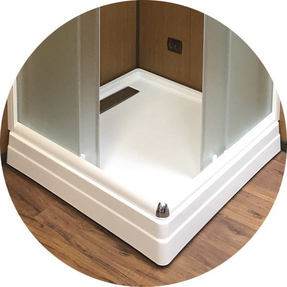 Душевое ограждение Радомир Респект 100x100 см без поддона, белый/прозрачное - 8 Душевое ограждение Радомир Респект 100x100 см без поддона, белый/прозрачное фото 8