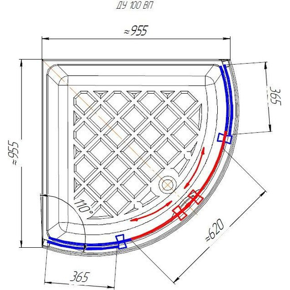 Душевое ограждение Радомир Соул 1 100x100 см, белый/прозрачное фото 3