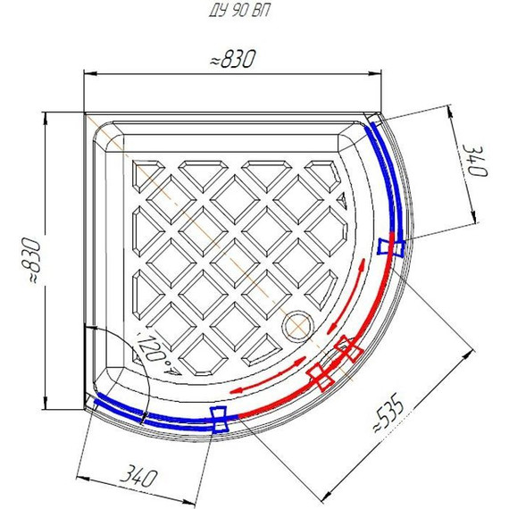 Душевое ограждение Радомир Соул 1 90x90 см, белый/прозрачное фото 3