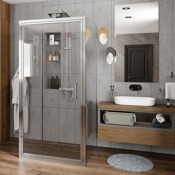 Душевое ограждение WasserKraft Salm 100х100 см 27I42, хром/прозрачное фото 2