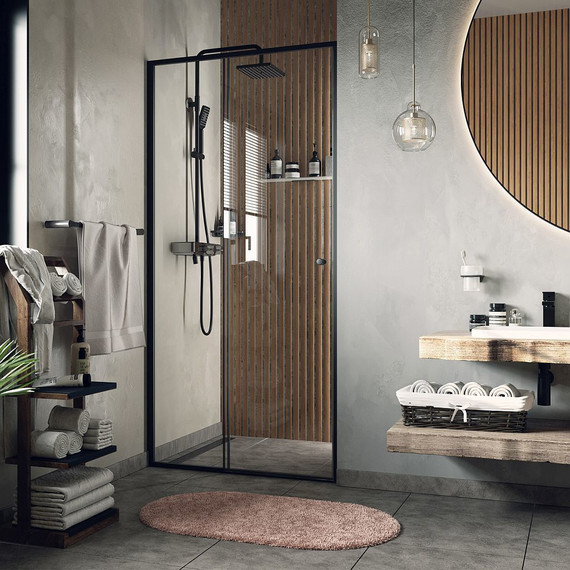 Душевая дверь WasserKraft Dill 110 см 61S13, черный/прозрачное фото 4