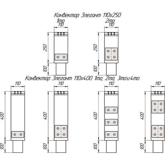 Напольный конвектор KZTO Элегант 4то 1200х400 мм фото 12