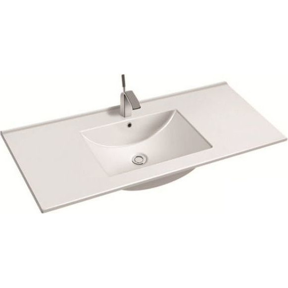 Тумба подвесная с раковиной Mirsant Ultra 100 см (раковина Next 100), белый глянцевый фото 2