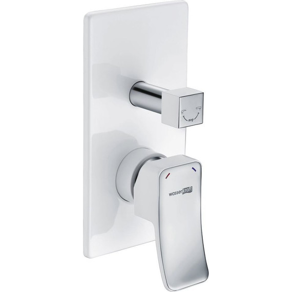 Смеситель для ванны WasserKraft Aller 10641WHITE, белый/хром фото 