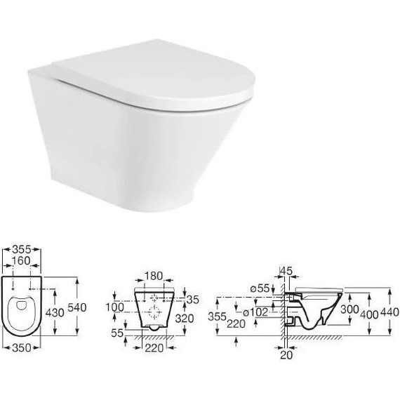 Инсталляция с подвесным унитазом Roca The Gap Round Rimless Pack 893105000 (без кнопки смыва) - 2 Инсталляция с подвесным унитазом Roca The Gap Round Rimless Pack 893105000 (без кнопки смыва) фото 2