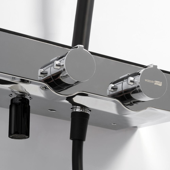 Душевая стойка с термостатом WasserKraft Thermo A11401, черный фото 9
