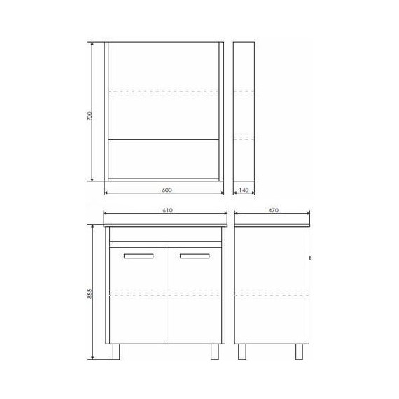 Тумба напольная с раковиной Comforty Марио 60 см, дуб дымчатый - 9 Тумба напольная с раковиной Comforty Марио 60 см, дуб дымчатый фото 9