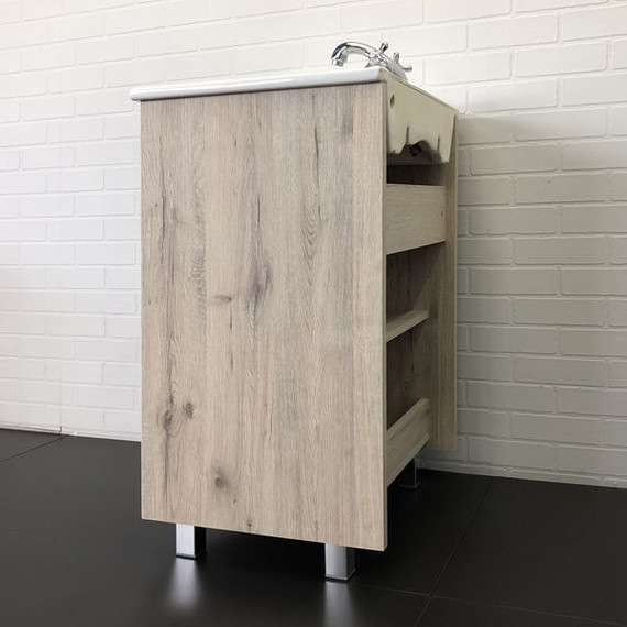 Тумба напольная с раковиной Comforty Марио 60 см, дуб дымчатый - 4 Тумба напольная с раковиной Comforty Марио 60 см, дуб дымчатый фото 4