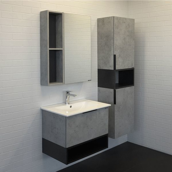 Зеркало-шкаф Comforty Франкфурт 60 см, бетон светлый - 5 Зеркало-шкаф Comforty Франкфурт 60 см, бетон светлый фото 5