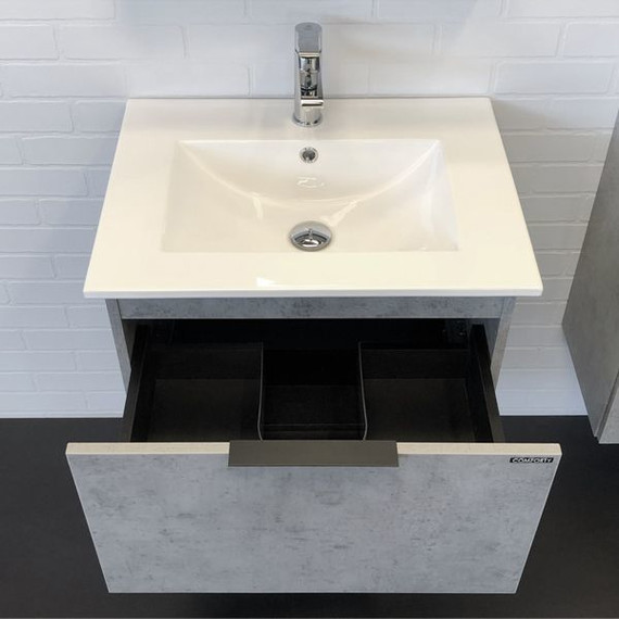 Тумба подвесная с раковиной Comforty Франкфурт 60 см (раковина 60E), бетон светлый - 7 Тумба подвесная с раковиной Comforty Франкфурт 60 см (раковина 60E), бетон светлый фото 7