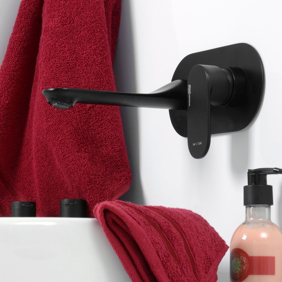 Смеситель для раковины настенный WasserKraft Elbe 7430, чёрный фото 5