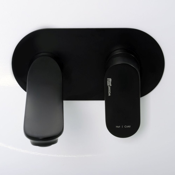 Смеситель для раковины настенный WasserKraft Elbe 7430, чёрный фото 6