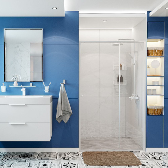 Душевая дверь WasserKraft Rhin 110 см 44S13, белый/прозрачное - 2 Душевая дверь WasserKraft Rhin 110 см 44S13, белый/прозрачное фото 2