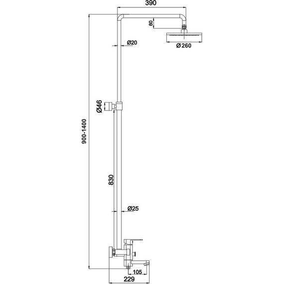 Душевая стойка Timo Beverly SX-1060/03, черный матовый - 7 Душевая стойка Timo Beverly SX-1060/03, черный матовый фото 7