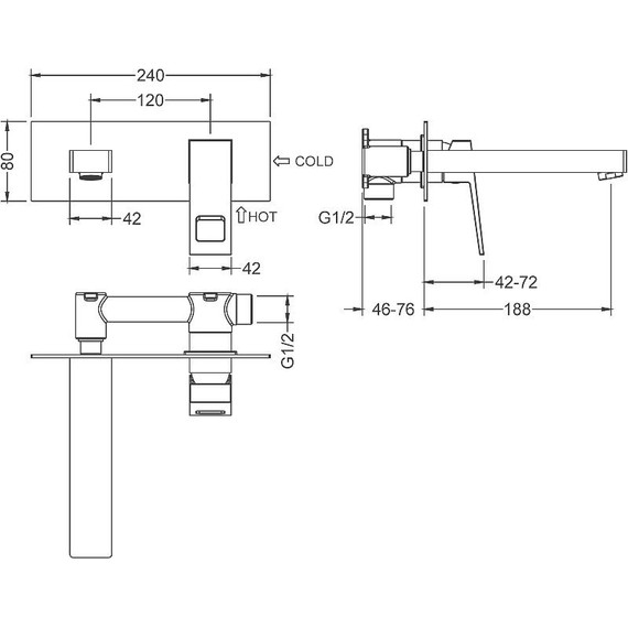 Смеситель для раковины настенный Timo Briana 7171/00SM фото 2