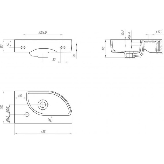 Раковина подвесная Cersanit Cameo 45 см L А63405 - 5 Раковина подвесная Cersanit Cameo 45 см L А63405 фото 5
