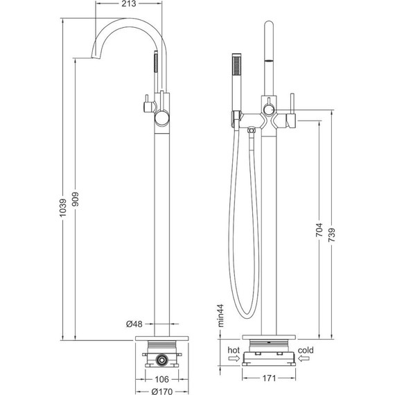 Смеситель для ванны Timo Saona 2310/18Y-CR,черное золото фото 3