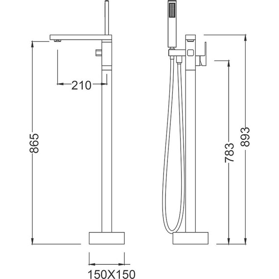 Смеситель для ванны Timo Selene 2200/03Y-CR, черный матовый фото 3
