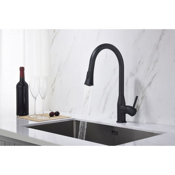 Смеситель для кухни Timo Saona 2336/03FL, черный матовый фото 2