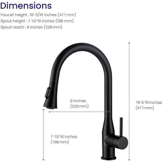 Смеситель для кухни Timo Saona 2336/03FL, черный матовый фото 7