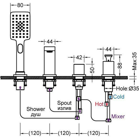 Смеситель для ванны Timo Torne 4330/03Y, черный матовый - 8 Смеситель для ванны Timo Torne 4330/03Y, черный матовый фото 8