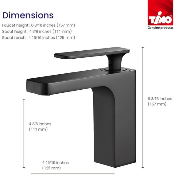 Смеситель для раковины с лейкой для биде Timo Torne 4360/03G, черный матовый фото 2