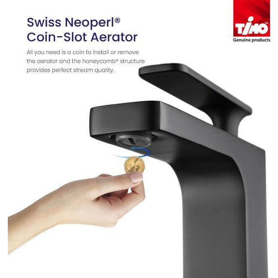 Смеситель для раковины с лейкой для биде Timo Torne 4360/03G, черный матовый фото 3