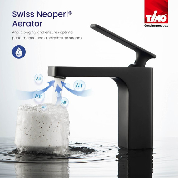 Смеситель для раковины с лейкой для биде Timo Torne 4360/03G, черный матовый фото 4