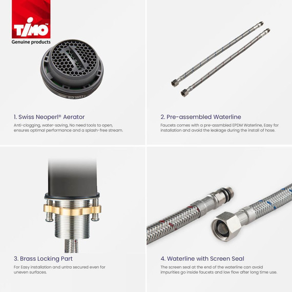 Смеситель для раковины с лейкой для биде Timo Torne 4360/03G, черный матовый фото 6