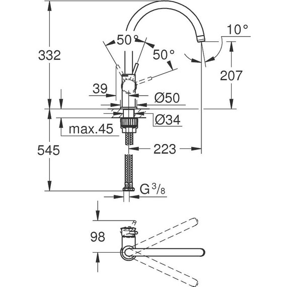 Смеситель для кухни Grohe BauClassic 31535001 фото 4