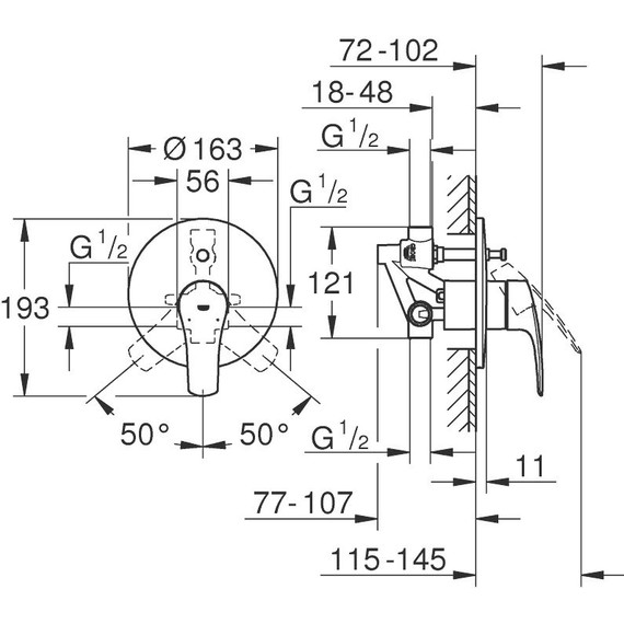 Смеситель для ванны Grohe Eurosmart 2021 33305003 фото 4