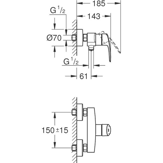 Смеситель для душа Grohe Eurosmart 2021 33555003 фото 4