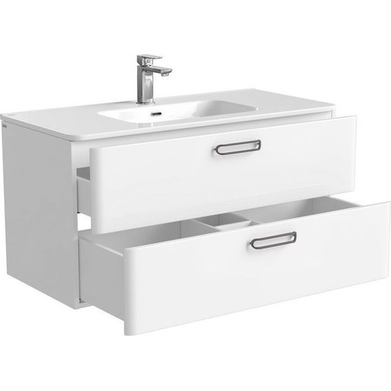 Тумба подвесная с раковиной Iddis Brick 100 см BRI10W1i95K, белый глянец фото 9