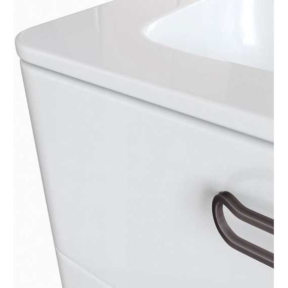 Тумба подвесная с раковиной Iddis Brick 60 см BRI60W0i95K, белый глянец фото 8