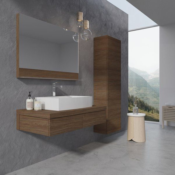 Тумба подвесная со столешницей Ravak Formy 100 см X000001036, орех фото 3