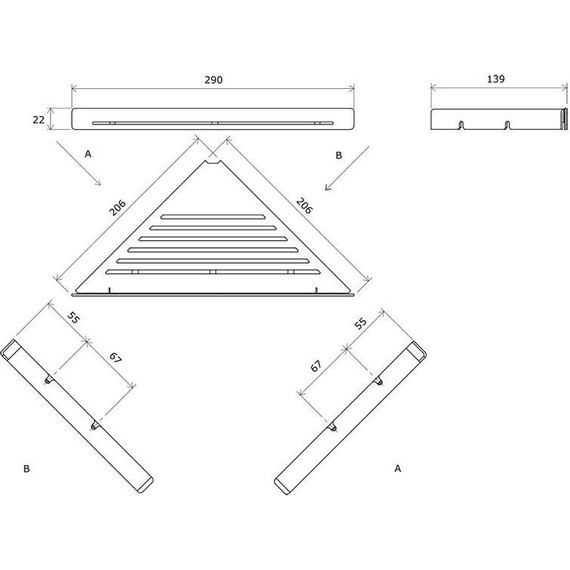 Полка угловая Ravak Slim C 29 см X07P576, чёрный фото 5