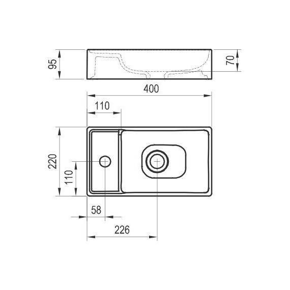 Тумба подвесная с раковиной Ravak Veda Slim 40 см X000001386, белый фото 7