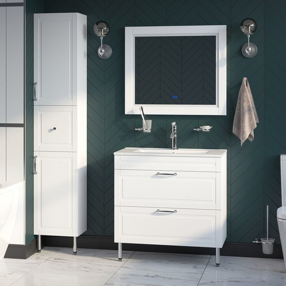 Зеркало Iddis Oxford Led 80 см ЗЛП110, белый матовый фото 3